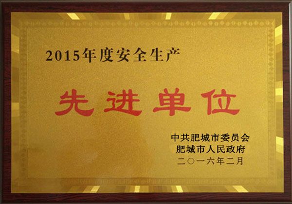 2015年度安全生產單位